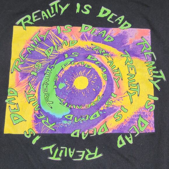 Teenage Black Unisex Tee "Reality Is Dead" - Size Small - Picture 4 of 8